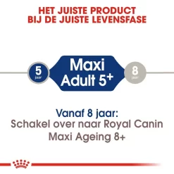 Royal Canin Hondenvoer Maxi Adult 5+ 15 Kg 7 Royal Canin Hondenvoer Maxi Adult 5+ 15 Kg -ROYAL CANIN Huisdier royal canin maxi adult 5plus volwassen hond grote hondenrassen vanaf 5 jaar hero image 9 1